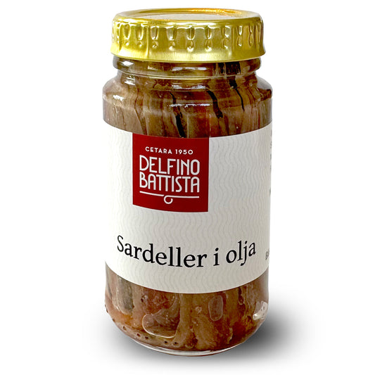 Sardeller i olivolja från Cetara